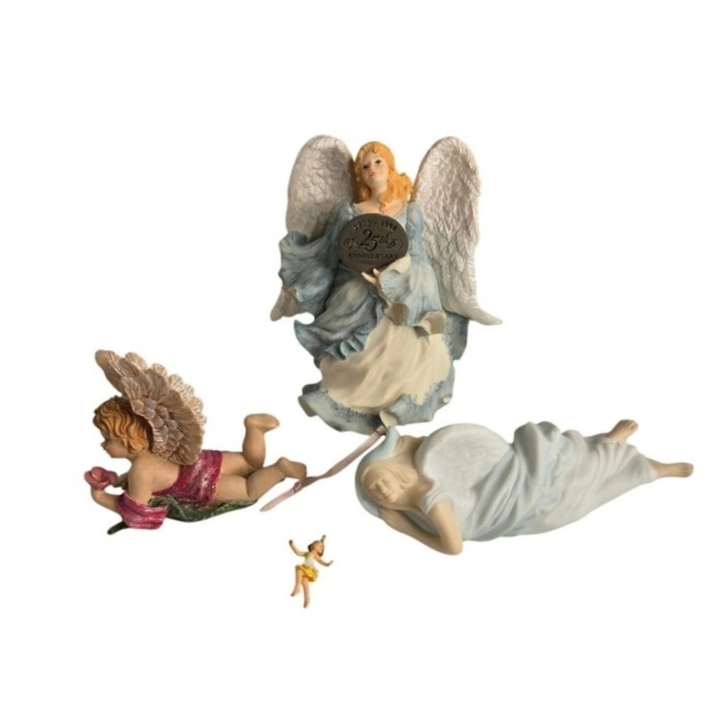 Angel Figurines Set Anniversary Cherub Sleeping Fairy Resin Decoration